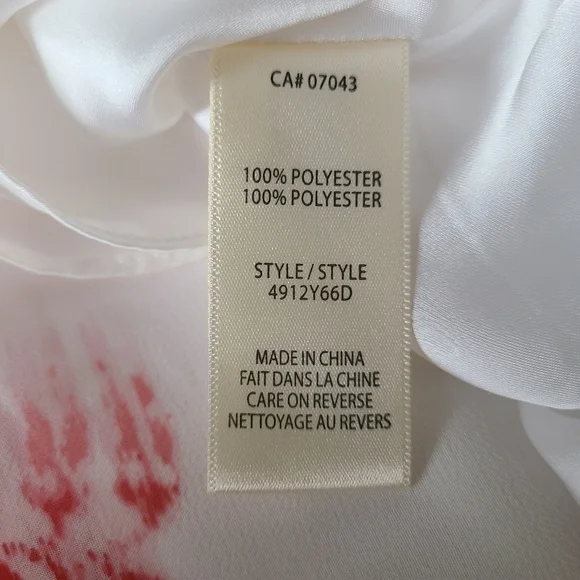 MAX STUDIO Mid Length Sheer Abstract Print White & Red Sleeveless Dress Size Med - Picture 10 of 10
